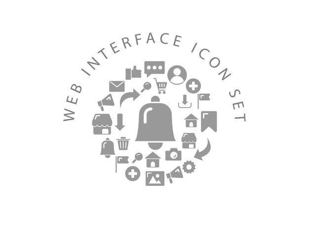 Diseño de conjunto de iconos de interfaz web