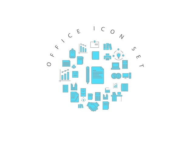 diseño de conjunto de iconos de oficina