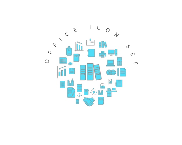 diseño de conjunto de iconos de oficina