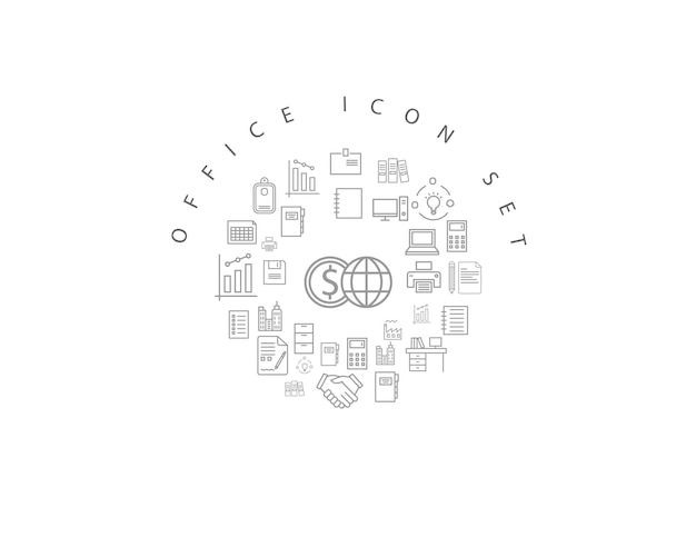 diseño de conjunto de iconos de oficina