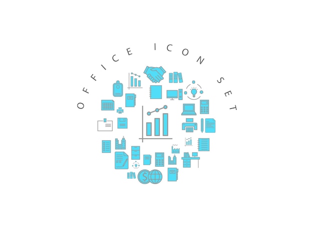 diseño de conjunto de iconos de oficina
