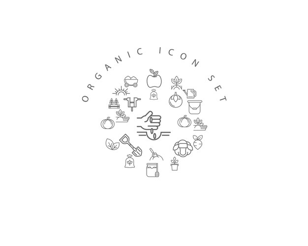 Diseño de conjunto de iconos orgánicos