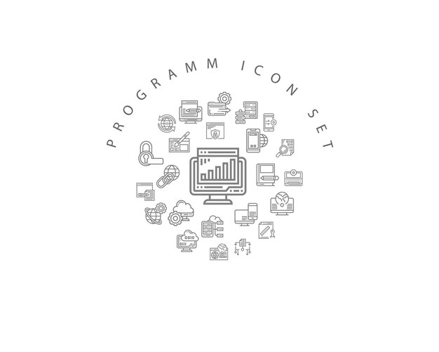 Diseño de conjunto de iconos de programa