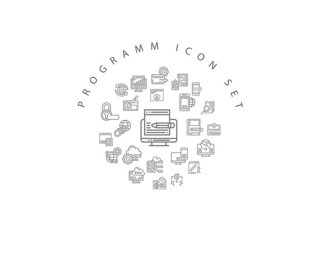Diseño de conjunto de iconos de programa