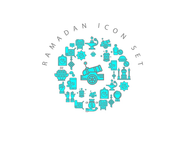 diseño de conjunto de iconos de ramadán