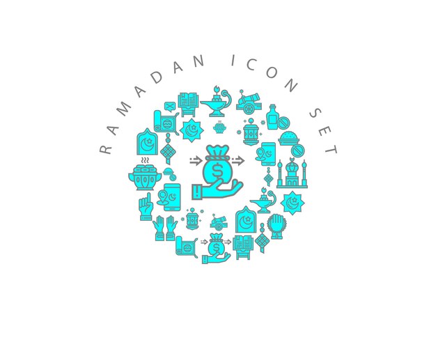 diseño de conjunto de iconos de ramadán