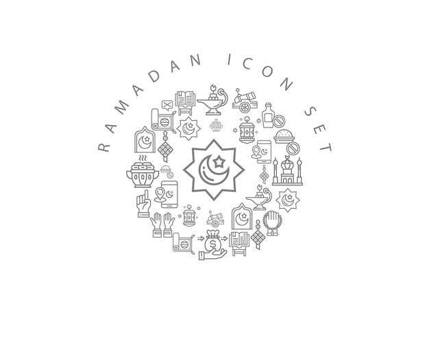 diseño de conjunto de iconos de ramadán