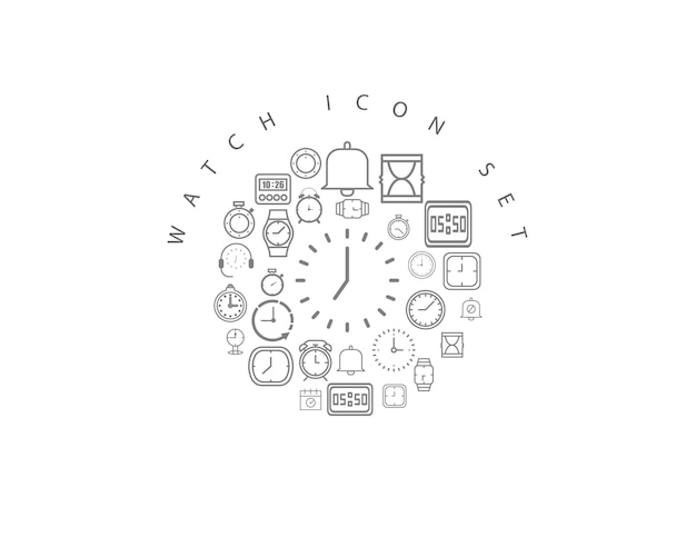 Diseño de conjunto de iconos de reloj