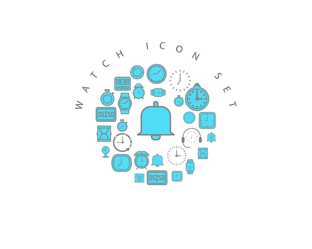 Diseño de conjunto de iconos de reloj