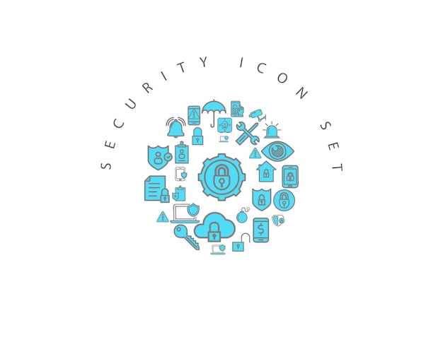 Diseño de conjunto de iconos de seguridad
