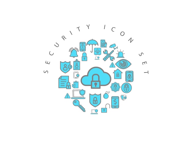 Diseño de conjunto de iconos de seguridad