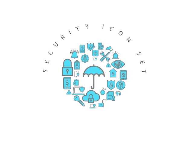 Diseño de conjunto de iconos de seguridad