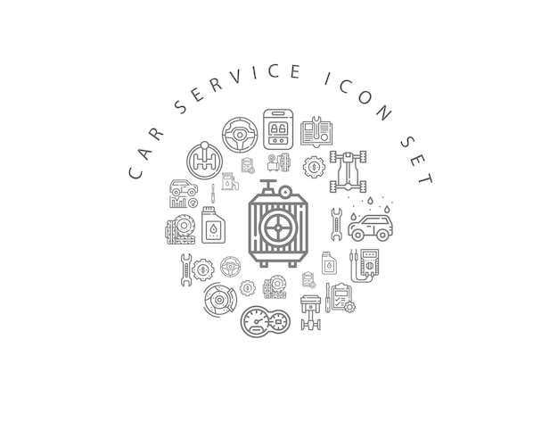 Diseño de conjunto de iconos de servicio de coche