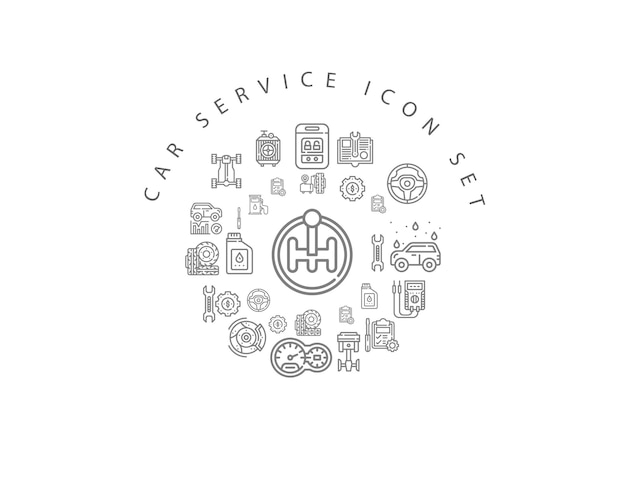 Diseño de conjunto de iconos de servicio de coche