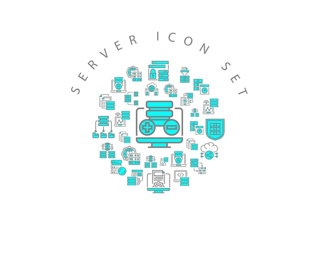 Diseño de conjunto de iconos de servidor