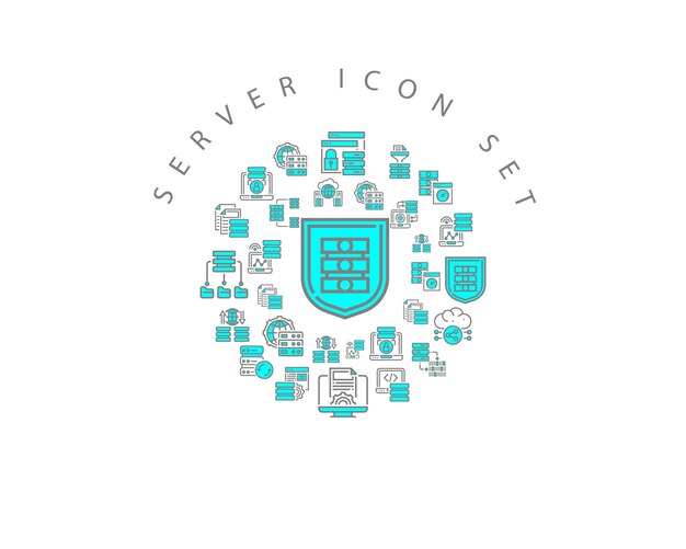 Diseño de conjunto de iconos de servidor