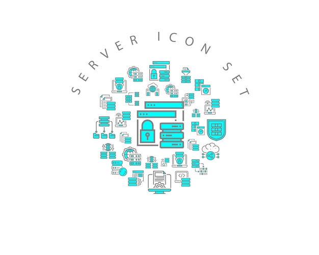 Diseño de conjunto de iconos de servidor