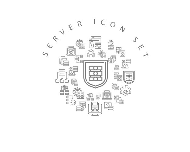 Diseño de conjunto de iconos de servidor