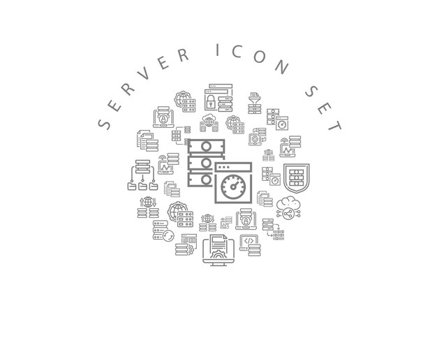 Diseño de conjunto de iconos de servidor