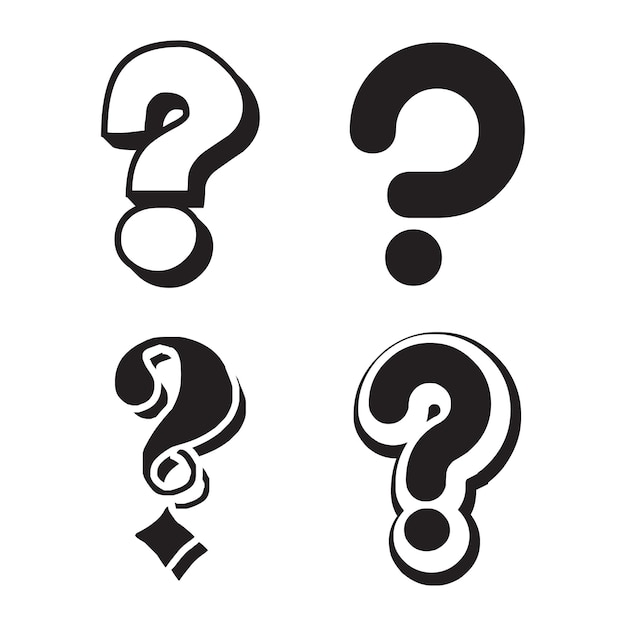 Diseño de conjunto de iconos de signo de interrogación