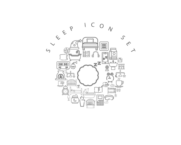 diseño de conjunto de iconos de sueño