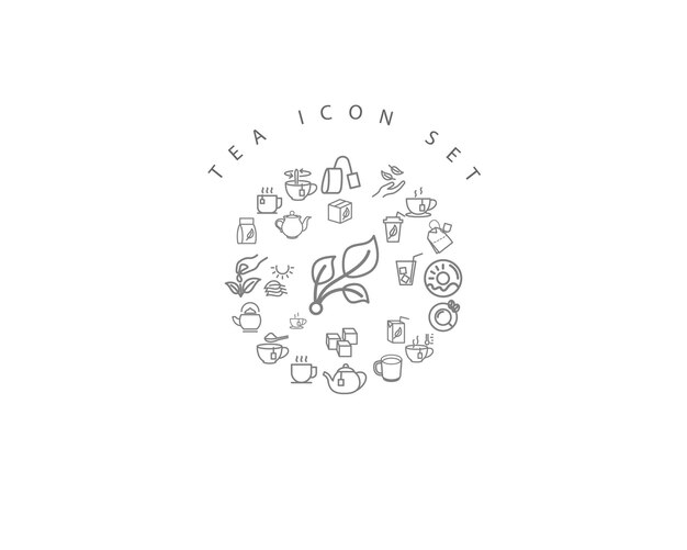 Diseño de conjunto de iconos de té