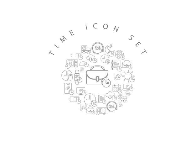 Diseño de conjunto de iconos de tiempo