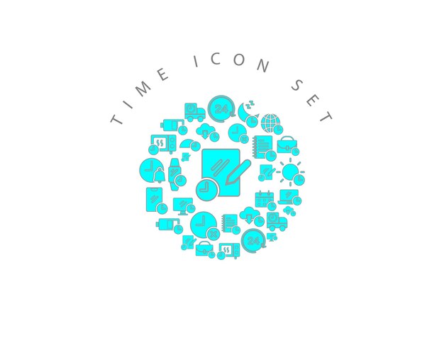 Diseño de conjunto de iconos de tiempo