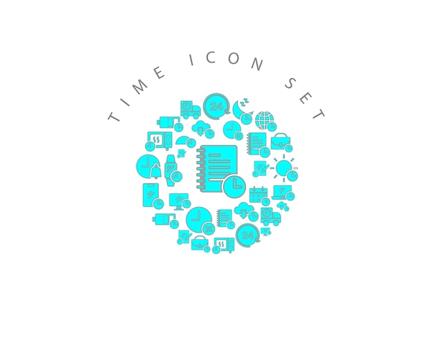 Diseño de conjunto de iconos de tiempo