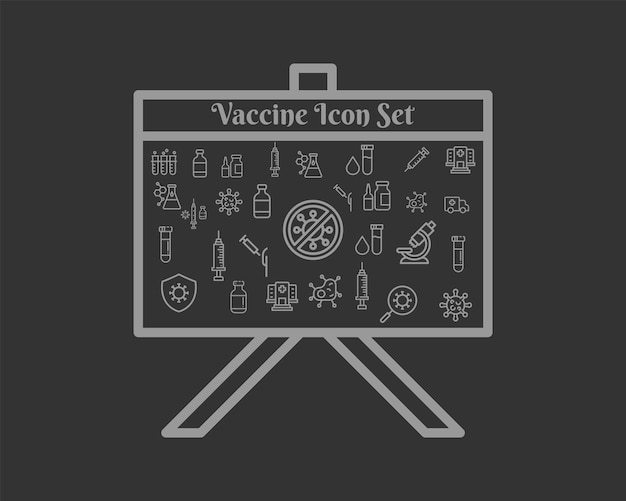 Vector diseño de conjunto de iconos de vacunas vector premium