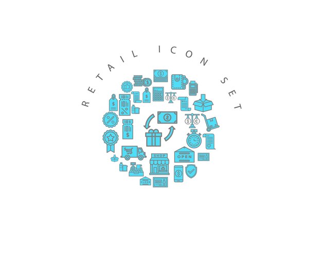 Diseño de conjunto de iconos de venta al por menor