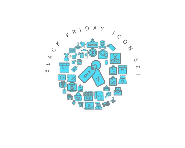 Diseño de conjunto de iconos de viernes negro