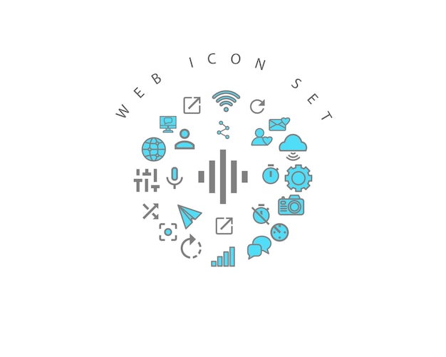 Diseño de conjunto de iconos web