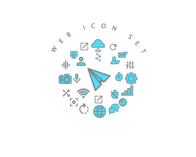 Diseño de conjunto de iconos web