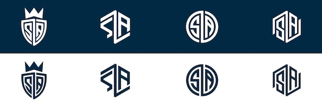 Diseño del conjunto de letras del logotipo AS