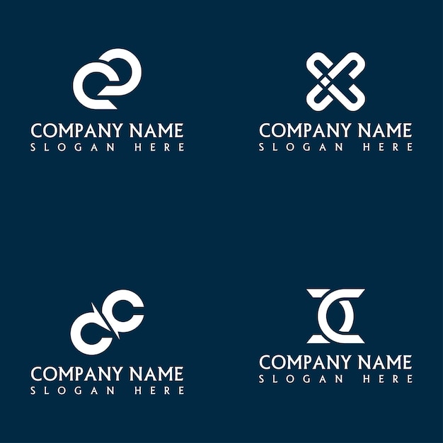 Diseño del conjunto de letras del logotipo CC