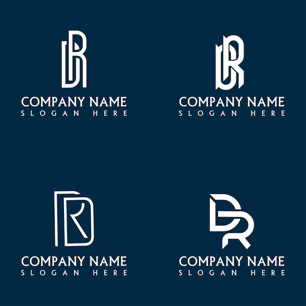 Diseño del conjunto de letras del logotipo de DR