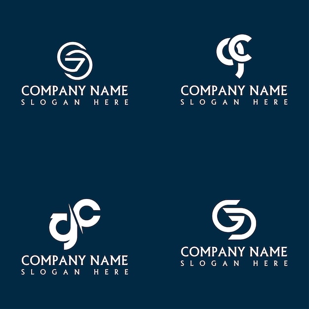 Diseño del conjunto de letras del logotipo GC