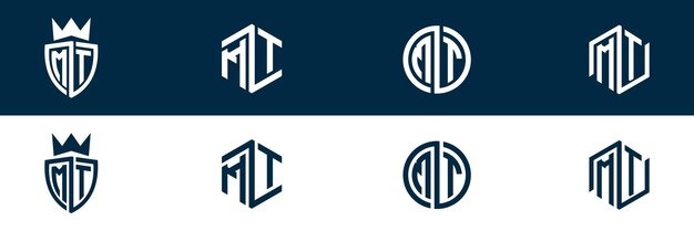 Diseño del conjunto de letras del logotipo de MT