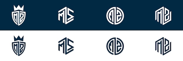 Diseño del conjunto de letras del logotipo MZZM