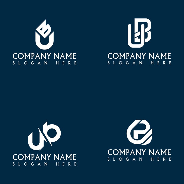 Vector diseño del conjunto de letras del logotipo ub