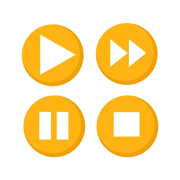 diseño de conjunto de vectores de símbolos de reproducción multimedia