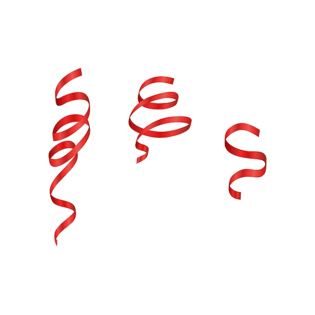 Diseño de conjuntos de cintas de confeti rojas vectoriales realistas