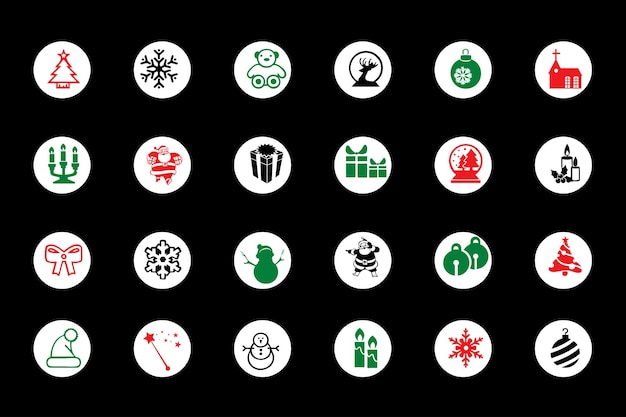 Diseño de conjuntos de iconos navideños