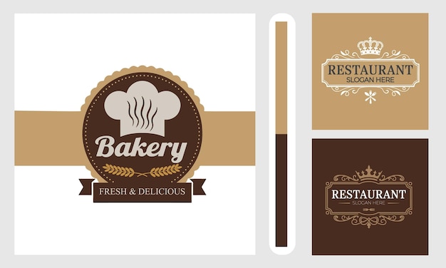 Diseño de conjuntos de logotipos de restaurantes
