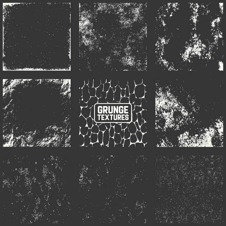 Vector diseño de conjuntos de textura de grunge en apuros