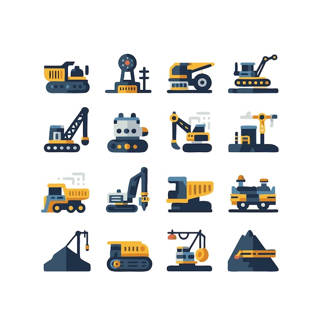 diseño de conjuntos vectoriales de equipos pesados de minería mineral