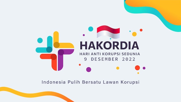Vector diseño conmemorativo del día mundial anticorrupción hakordia 9 de diciembre. en indonesia 2022.
