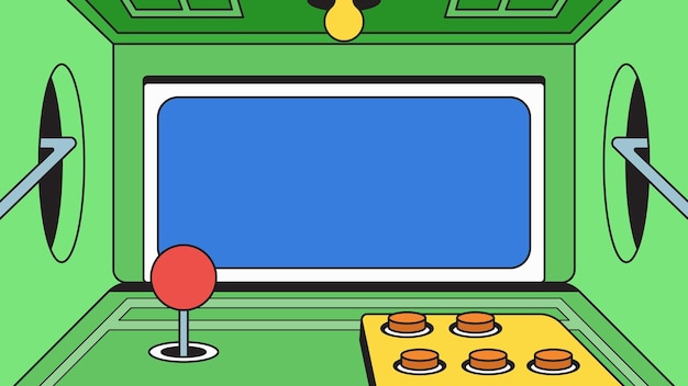 Diseño de consola de juegos de arcade Ilustración de fondo dibujado a mano