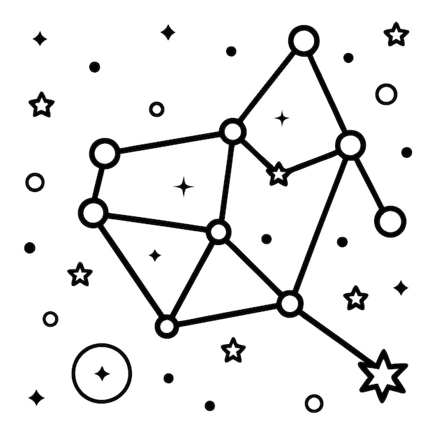 Diseño de constelaciones abstractas para libros de colorear